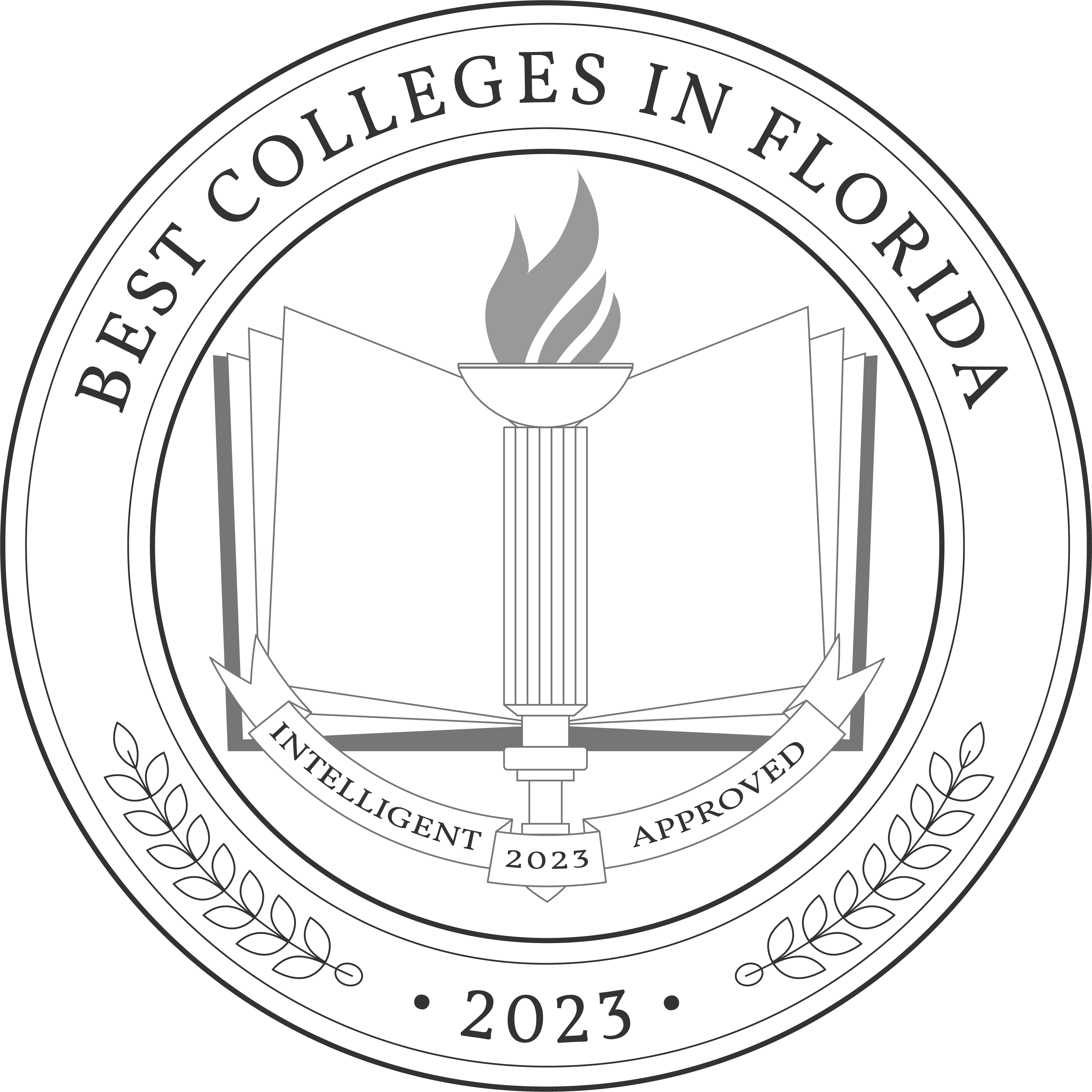 由Intelligent.com提供的官方印章，确认杰克逊维尔大学是2023年佛罗里达州最好的大学之一万博matext官网网站